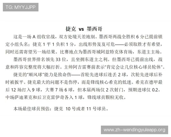 捷克与墨西哥在世界杯中的交手经验及战术调整对比分析